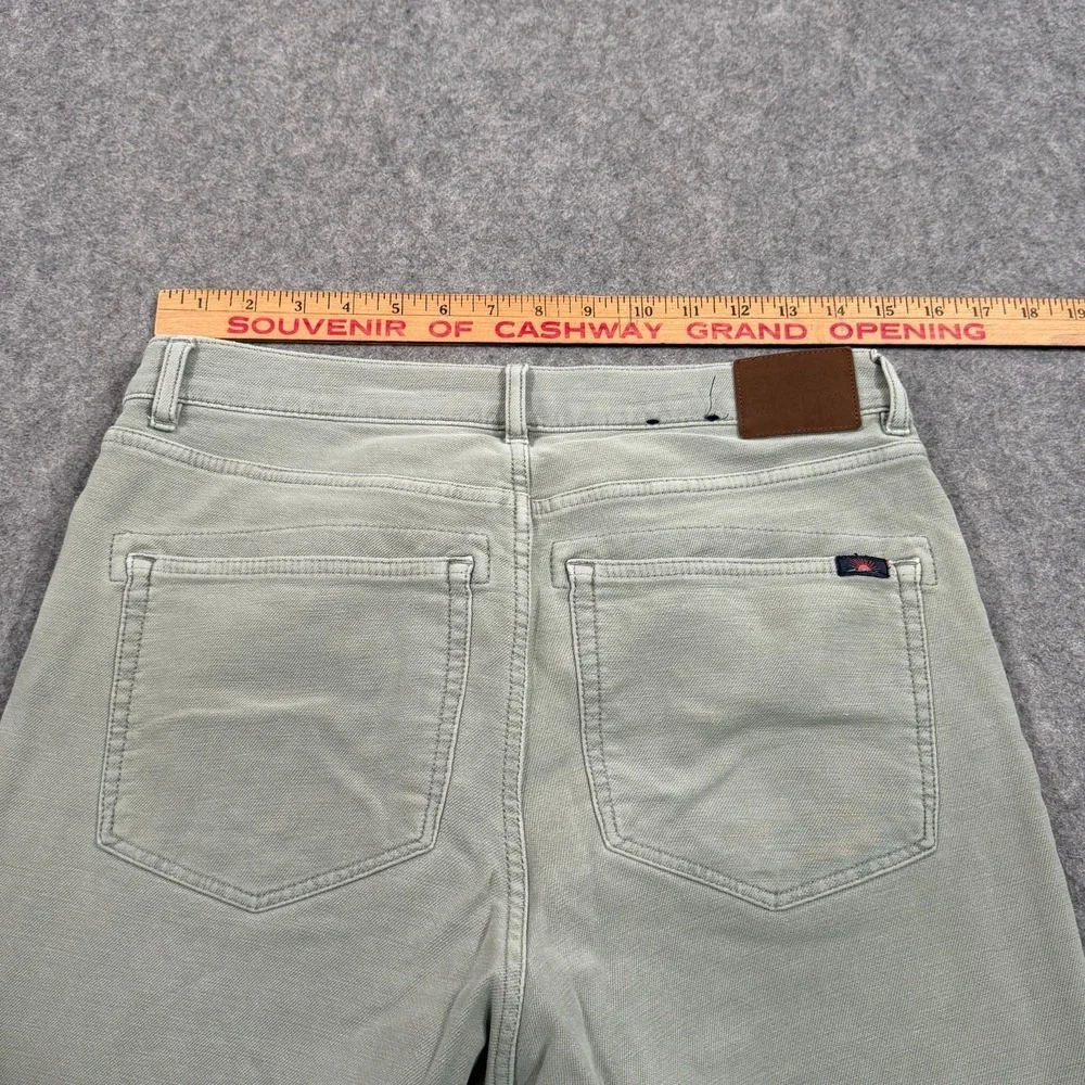 Faherty Brand Faded Olive Green Stretch Terry 5-Pocket Pants Men's Size 31x27